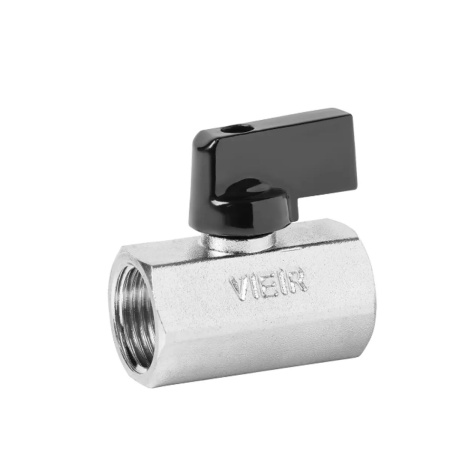 Кран шаровой 1/2" ВР/ВР МИНИ черные ручки VIEIR VR170 (мин.18/180)