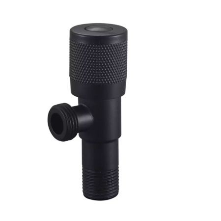 Вентиль угловой с керамической кран-буксой 1/2"x1/2" НР VIEIR VER73-C нерж.сталь, черный (мин.1/100)