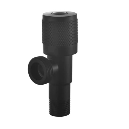 Вентиль угловой с керамической кран-буксой 1/2"x3/4" НР VIEIR VER74-C нерж.сталь, черный (мин.1/100)