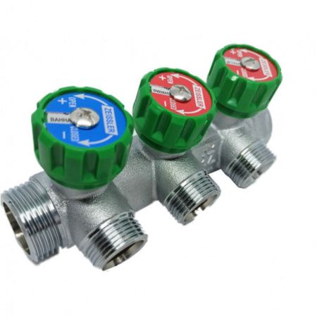 Коллектор регулирующий под 90° 3/4" ВР/НР 3 выхода ZEISSLER ZSc.401.0503NE (мин.1/16)