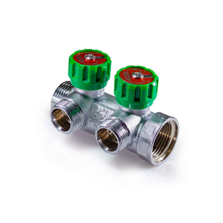 Коллектор регулирующий под 90° 3/4" ВР/НР 2 выхода ZEISSLER ZSc.401.0502NE (мин.1/20)