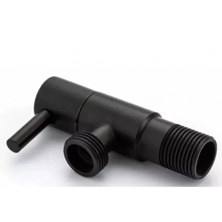 Вентиль угловой с отражателем 1/2"x1/2" НР TIM BL5825S.BK черный (мин.1/80)