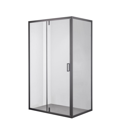 Душевой уголок OLIVE'S DUERO DR-128CR-SW-GB (1200*800*1950мм) прямоугольный, прозрачное стекло 6мм, графит