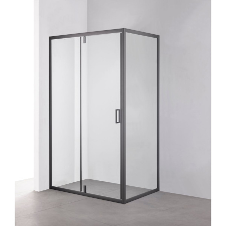 Душевой уголок OLIVE'S DUERO DR-128CR-SW-GB (1200*800*1950мм) прямоугольный, прозрачное стекло 6мм, графит