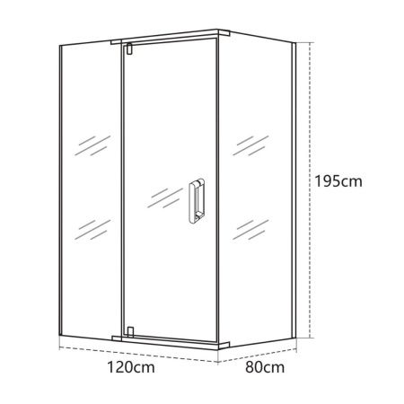 Душевой уголок OLIVE'S VIAR VR-128CS-SW-C (1200*800*1950мм) прямоугольный, прозрачное стекло 6мм, хром