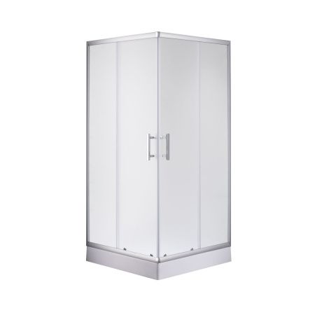 Душевой уголок OLIVE'S MINO U_MN-90PMS-SD-C матовое стекло 4 мм, хром 900*900*1925 мм с Поддоном OLIVE'S MINO B_MN-90PMS-SD-C, 900*900*125 мм