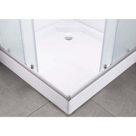 Душевой уголок OLIVE'S MINO U_MN-90PMS-SD-C матовое стекло 4 мм, хром 900*900*1925 мм с Поддоном OLIVE'S MINO B_MN-90PMS-SD-C, 900*900*125 мм