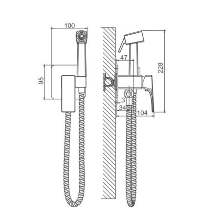 Смеситель для биде BELZ B55709-7, черный (10)