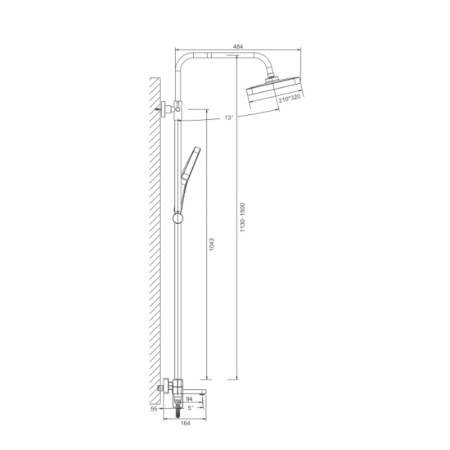 Душевая система BELZ B24658-3, оружейная сталь (4)