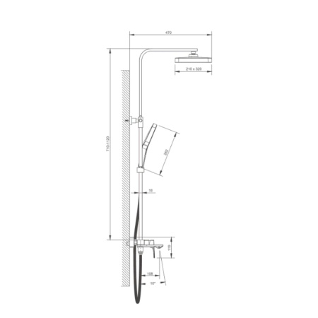 Душевая система BELZ B24709-7, черный (4)