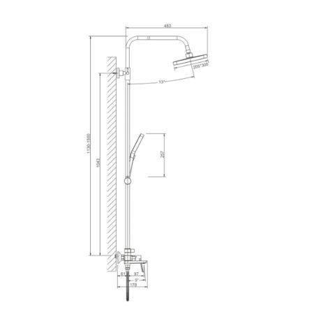 Душевая система с изливом BELZ B24715-7 черный (4)