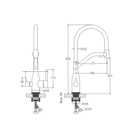 Смеситель для кухни BELZ B78815-5, с подключением фильтра питьевой воды, брашированное золото (10)