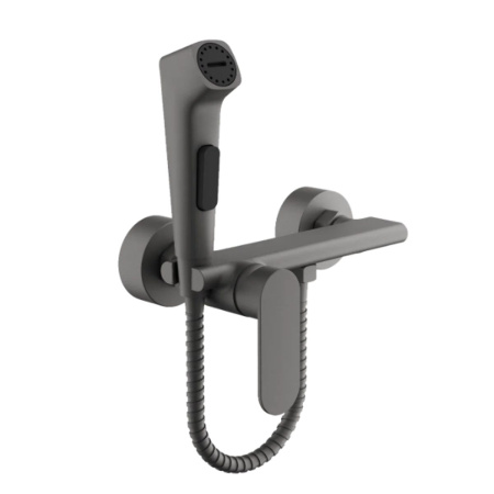 Смеситель с гигиеническим душем BELZ B55645-3 оружейная сталь (10)