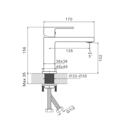 Смеситель для раковины BELZ B10658-5 золото (10)