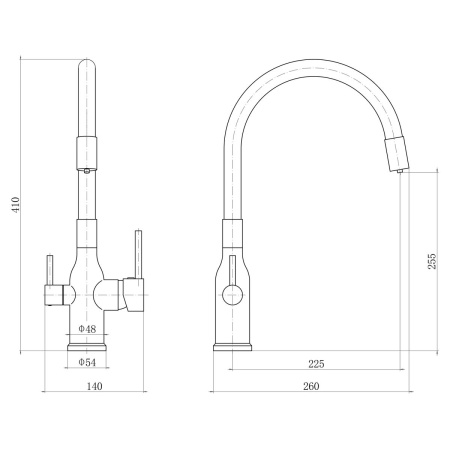 Смеситель для кухни FASHUN A4363-17 с подключением фильтра питьевой воды, оружейная сталь (10)