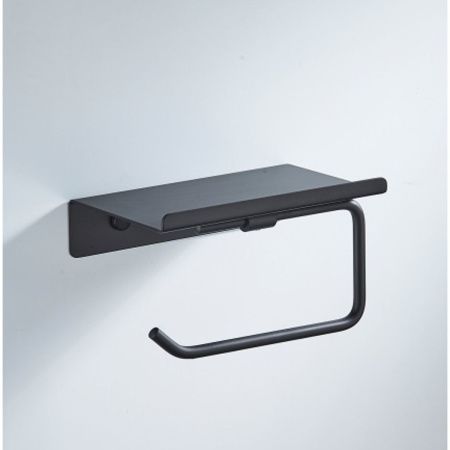 Держатель для туалетной бумаги Shevanik SG5705H-1 с полочкой, черный (30)