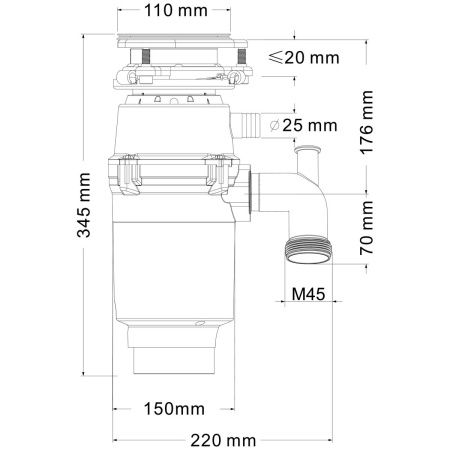 Измельчитель пищевых отходов Fmark FCD-602, 475 Вт