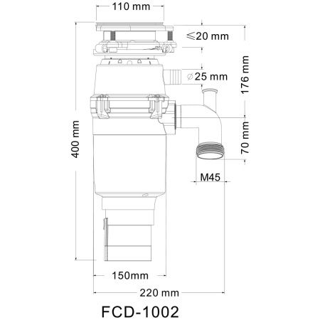 Измельчитель пищевых отходов Fmark FCD-1002E, 780 Вт