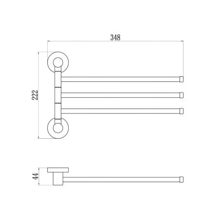 Держатель для полотенец поворотный (3-ой) Savol S-005603C матовое золото (10)