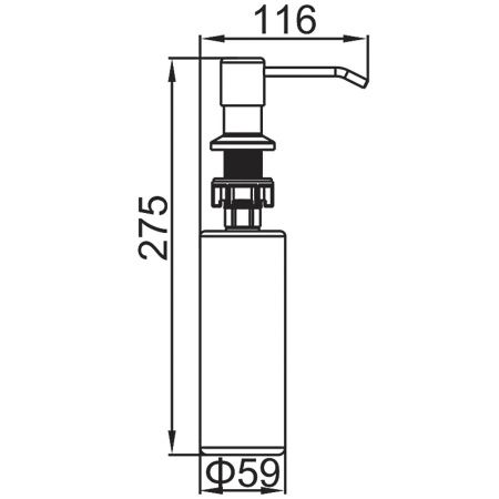 Дозатор для кухонной мойки врезной LEDEME L405D оружейная сталь из пластика/металла, 240 мл механический