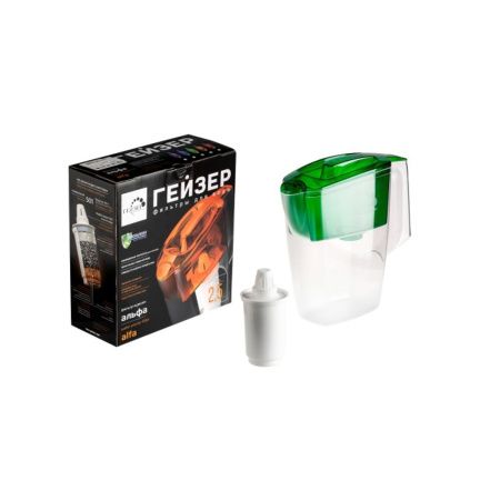 Фильтр-кувшин Альфа 2,5л. Гейзер 62047 зеленый прозрачный