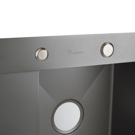 Мойка для кухни врезная Diadonna DS6350BL-R черная из нержавеющей стали, 63*50 см правая с сифоном