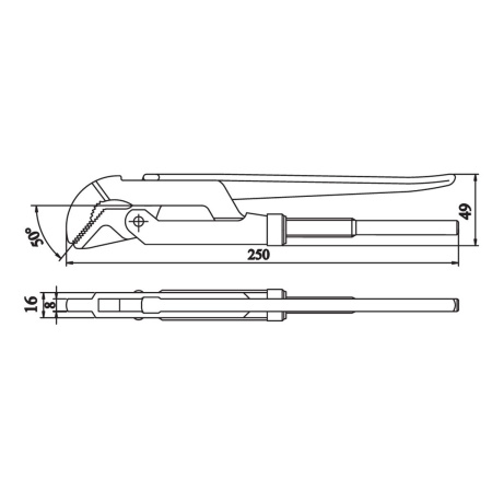 Ключ трубный 260 мм КТР-0 (НИЗ) (1/20)