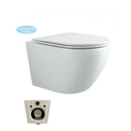 Комплект Инсталляция Knois KN9722000 1080х510х80 мм+Кнопка механическая Knois KN9900024 белая +Унитаз подвесной (Торнадо) Knois KN9722003 безободковый