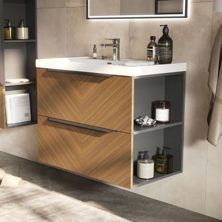 Тумба для ванны подвесная EQUIL FOREST 80.2Y, tpFOREST80.2Y-31, орех, с раковиной 9080TL