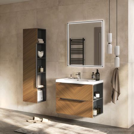 Тумба для ванны подвесная EQUIL FOREST 80.2Y, tpFOREST80.2Y-31, орех, с раковиной 9080TL
