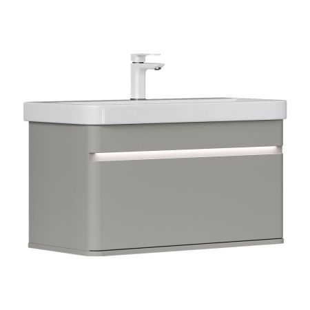 Тумба подвесная EQUIL Elegante 80.2Y tpELGNT80.1Y Амарок/Белый tpELGNT80.1Y (9595)-25.27 с раковиной Nice (9595-80)-25.27