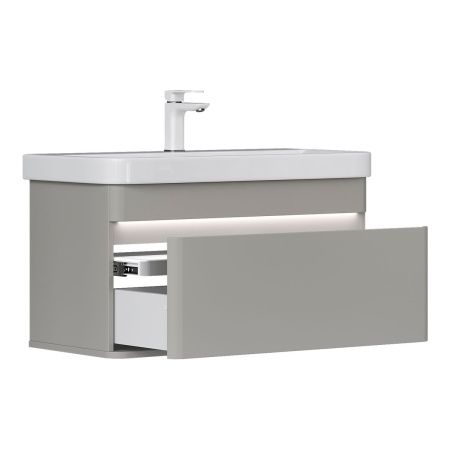 Тумба подвесная EQUIL Elegante 80.2Y tpELGNT80.1Y Амарок/Белый tpELGNT80.1Y (9595)-25.27 с раковиной Nice (9595-80)-25.27