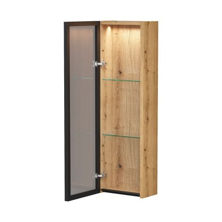 Шкаф со стеклом узкий EQUIL Strong 25.1D, sSTRONG25.1D.R/L-36 дуб эвок