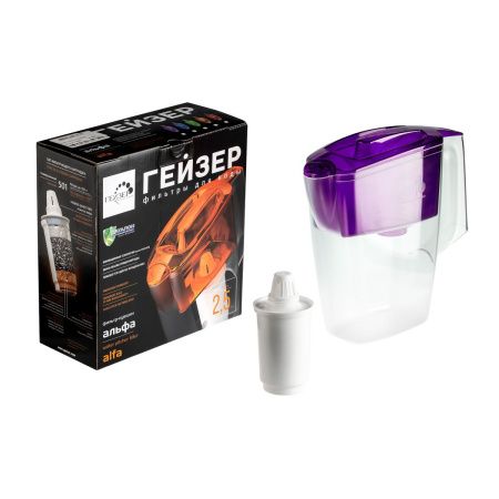 Фильтр- кувшин Альфа 2,5л. Гейзер 62047 сиреневый прозрачный