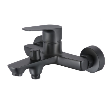 Смеситель для ванны OLIVE’S Tieso 26201TSB, черный, с коротким изливом (8)