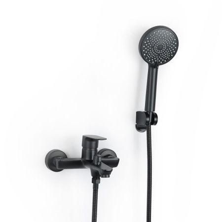 Смеситель для ванны OLIVE’S Tieso 26201TSB, черный, с коротким изливом (8)
