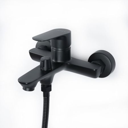 Смеситель для ванны OLIVE’S Tieso 26201TSB, черный, с коротким изливом (8)
