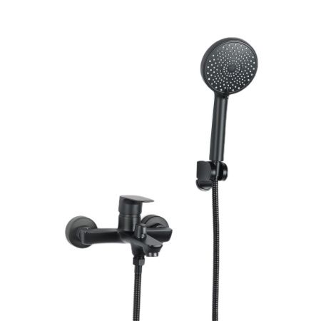 Смеситель для ванны OLIVE’S Tieso 26201TSB, черный, с коротким изливом (8)