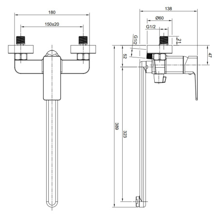 Смеситель для ванны OLIVE’S Navarra 25221NR с длинным изливом (8)