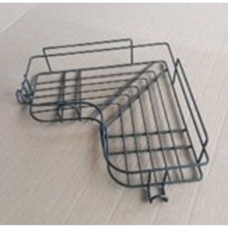 Полка настенная Proffero П24430, 1 ярус, угловая, с крючками, черный муар