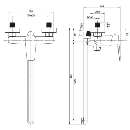 Смеситель для ванны OLIVE’S Tieso 26221TSB, черный, с длинным изливом (8)