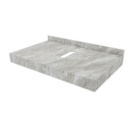Столешница под раковину керамогранитная 80х50 см Watersense Eva W00287 серый мрамор