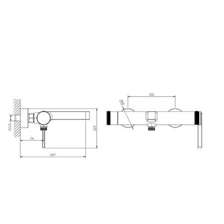 Смеситель для ванны DQ Bonn DA1703201 короткий излив (10)