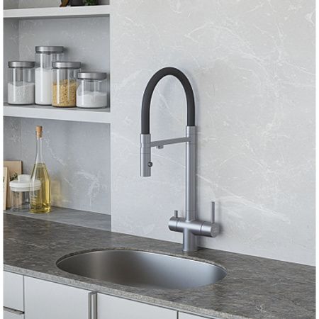 Смеситель для кухни DQ DA1462506Grey с подключением к фильтру питьевой воды, графит (10)