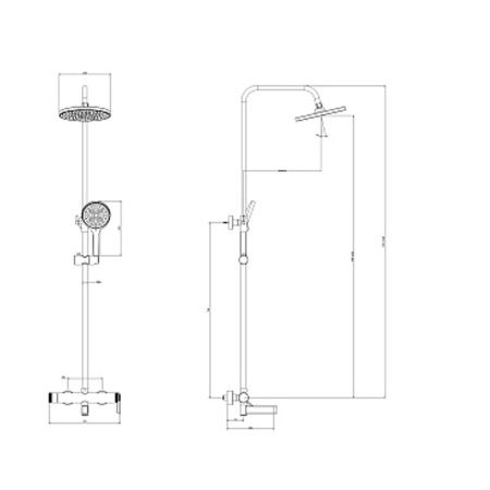 Душевая стойка со смесителем DQ Bonn DA1703701, хром (4)