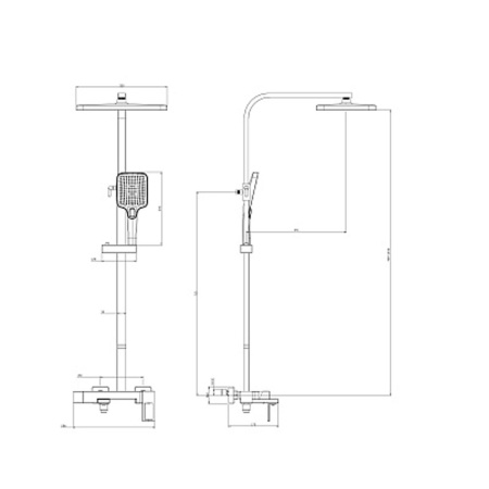 Душевая стойка со смесителем DQ Dortmund DA1713701, хром (10)