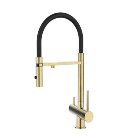 Смеситель для кухни DQ DA1462507Gold с подключением к фильтру питьевой воды, матовое золото (10)