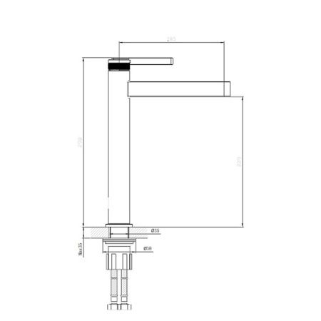 Смеситель для раковины DQ Bonn DA1702006 графит, высокий (10)