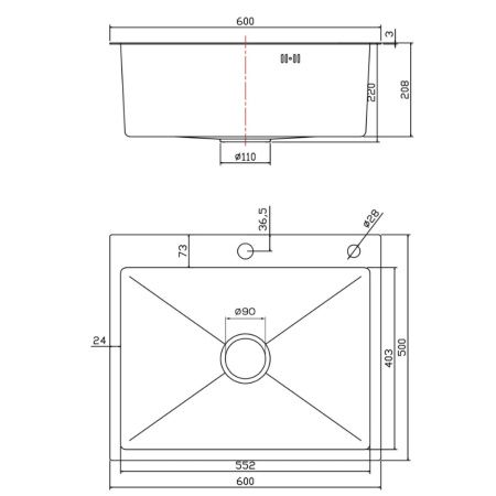 Мойка для кухни врезная Fmark FSC6050C матовое золото из нержавеющей стали, 60*50 см с сифоном