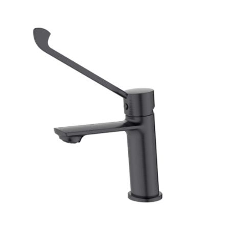 Смеситель для раковины BELZ B10019-3 оружейная сталь с хирургической ручкой (10)